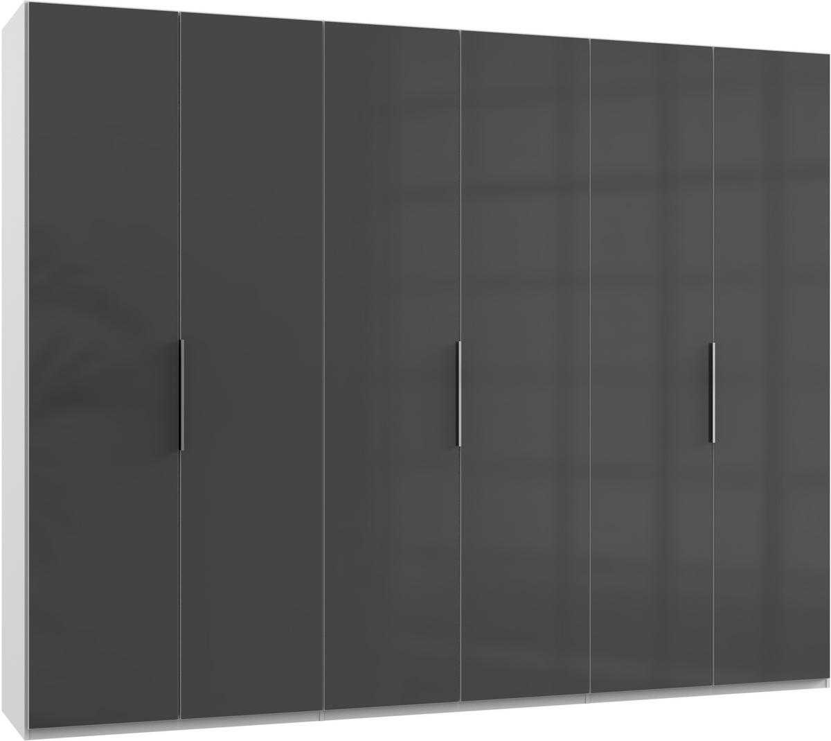 Drehtürenschrank 300cm Level, Grau/weiß - Weiß/Grau, MODERN, Glas/Holzwerkstoff (300/236/58cm) - MID.YOU