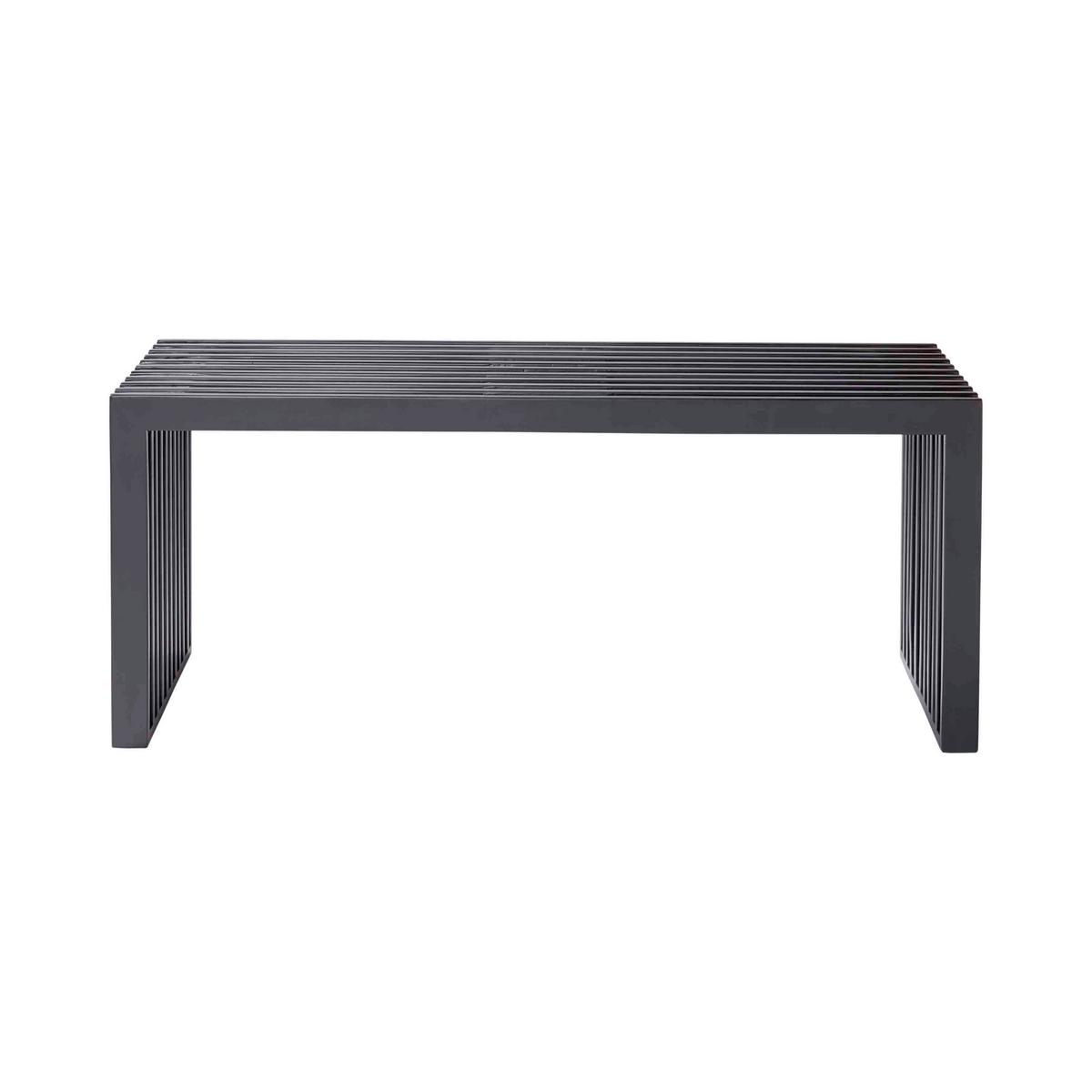 Sitzbank Schwarz Rib 104x43 cm - Schwarz, KONVENTIONELL, Holz (104/43/35cm) - MID.YOU