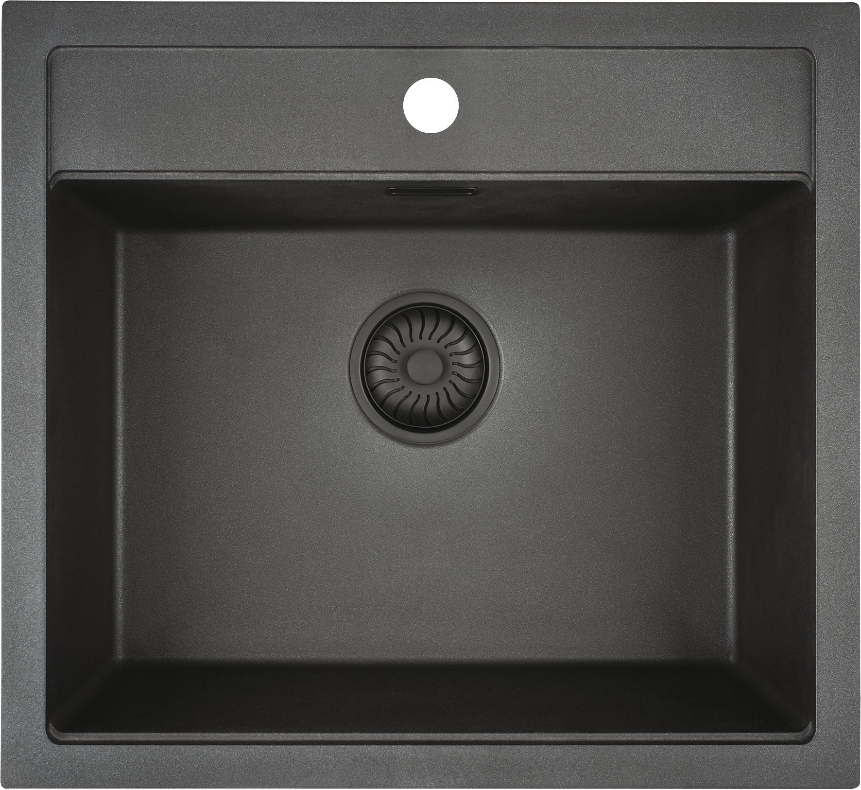 Spüle Cagr50krbk-Tu - Schwarz, MODERN (40/50/18,5cm)