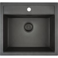 Spüle Cagr50krbk-Tu - Schwarz, MODERN (40/50/18,5cm)