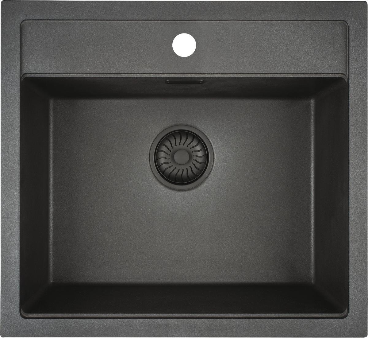 Spüle Cagr50krbk-Tu - Schwarz, MODERN (40/50/18,5cm)