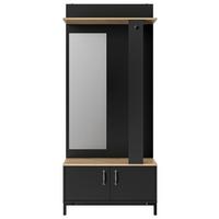 Garderobe Store Eiche Dekor/Schwarz, B: 81cm - Eichefarben/Schwarz, MODERN, Holzwerkstoff (81/190/37cm) - MID.YOU