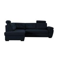 Rohová sedačka FALCO, levá, tm.modrá žinylka,2x op.hlavy - černá/tmavě modrá, Konvenční, dřevo/kompozitní dřevo (183/251cm) - Ondega