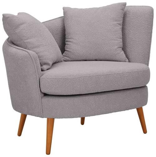 Polstersessel Miranda Boucle Grau - Naturfarben/Grau, KONVENTIONELL, Textil (106/88/83cm) - Max Winzer
