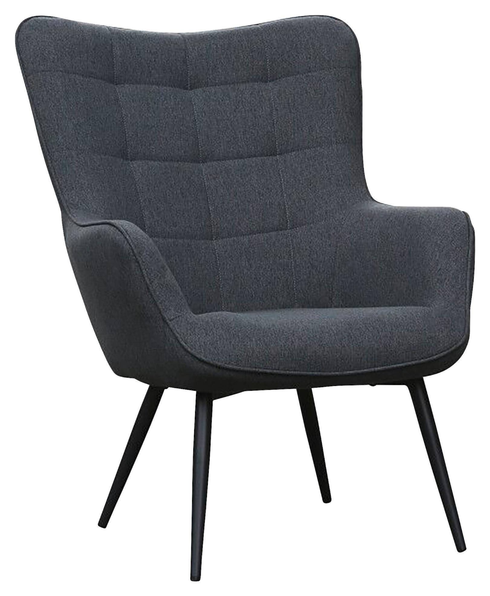 Polstersessel mit Armlehnen Uta Textil Dunkelgrau - Dunkelgrau/Schwarz, MODERN, Holzwerkstoff/Textil (72/97/80cm) - MID.YOU