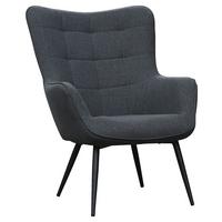 Polstersessel Mit Armlehnen Uta Textil Dunkelgrau - Dunkelgrau/Schwarz, MODERN, Holzwerkstoff/Textil (72/97/80cm) - MID.YOU