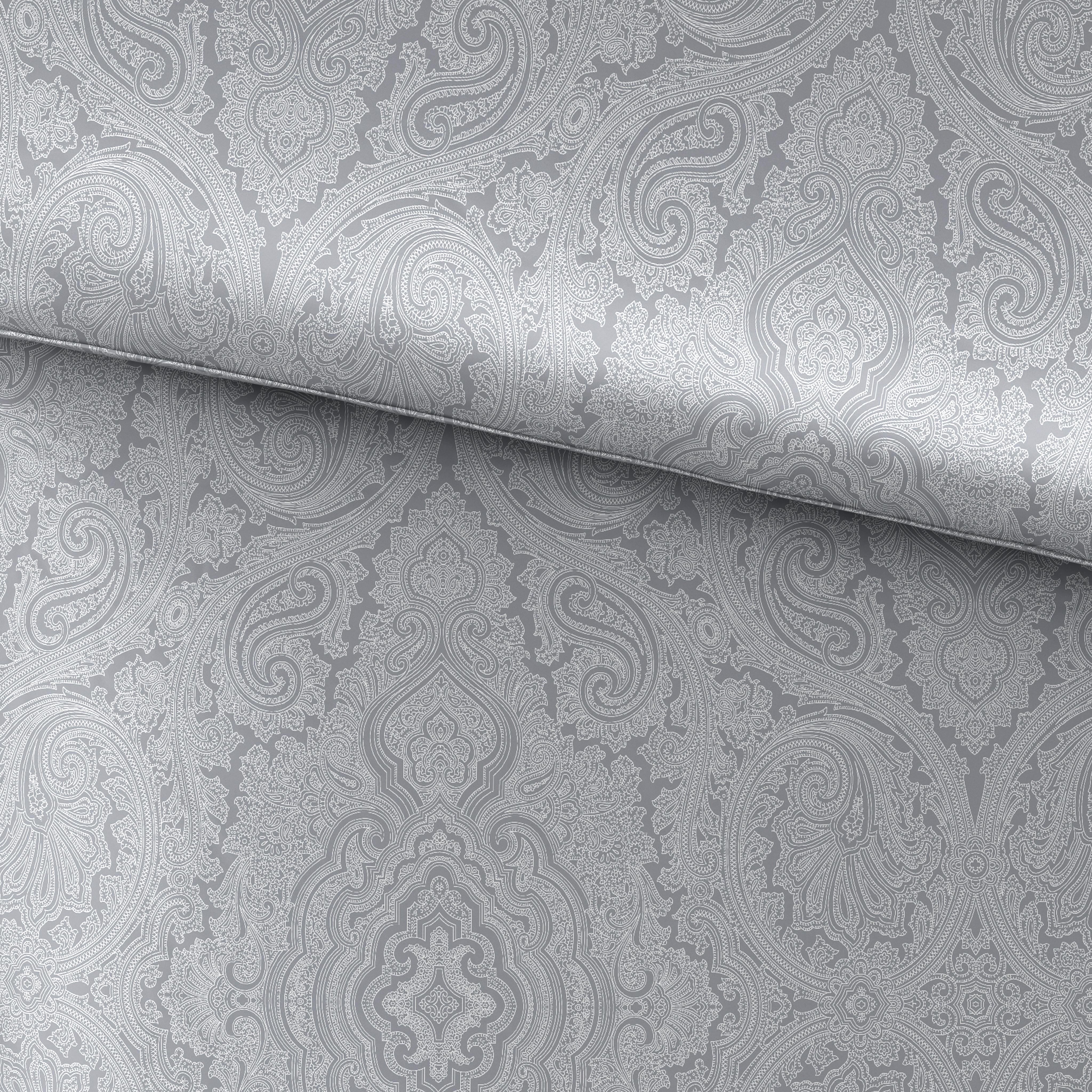 Renforcé-bettwäsche 140x200 Cm Leona Silberfarben Ornamente - Silberfarben, ROMANTIK / LANDHAUS, Textil (140/200cm) - James Wood