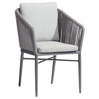 Gartenstuhl Stapelbar Manhatten Aluminium - Dunkelgrau/Anthrazit, MODERN, Textil/Metall (61/81/61cm) - Acamp