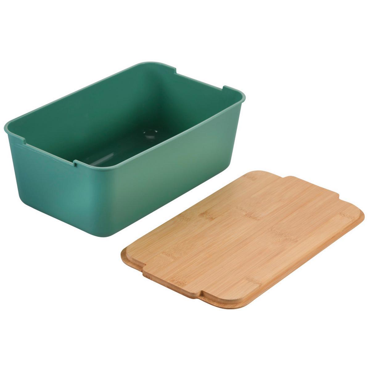 Brotbox Salbeigrün/Naturfarbe L:30,5cm - Salbeigrün/Naturfarben, Basics, Naturmaterialien/Kunststoff (30.5/18.5/12cm) - Kesper