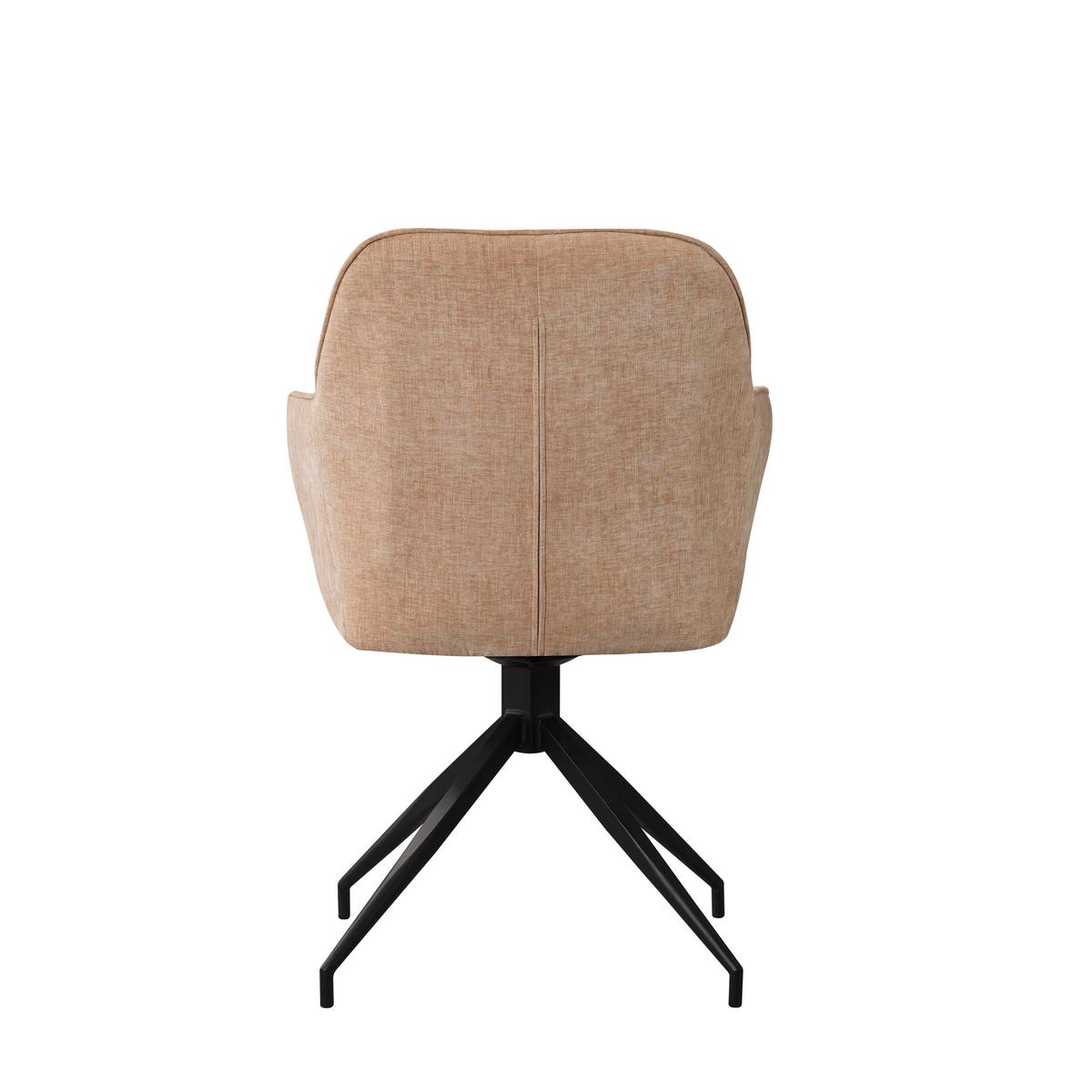Armlehnstuhl Nancy Beige B: 59 cm - Beige/Schwarz, MODERN, Textil/Metall (59/88/60cm) - MID.YOU