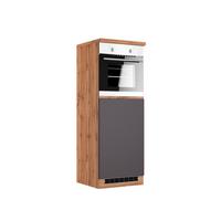Herdumbauschrank Turin 60cm Grau/Eiche Dekor+arbeitsplatte - Eiche Wotan/Grau, Design, Holzwerkstoff (60/166/60cm) - Held