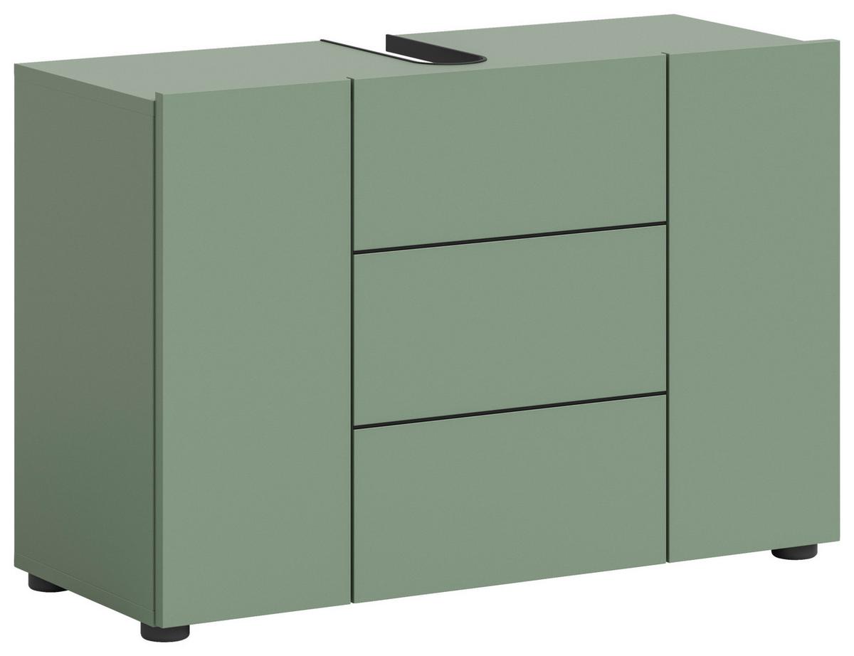 Waschbeckenunterschrank Vira Grün B: 82 Cm - Schwarz/Grün, MODERN, Holzwerkstoff (82/56/34cm) - MID.YOU