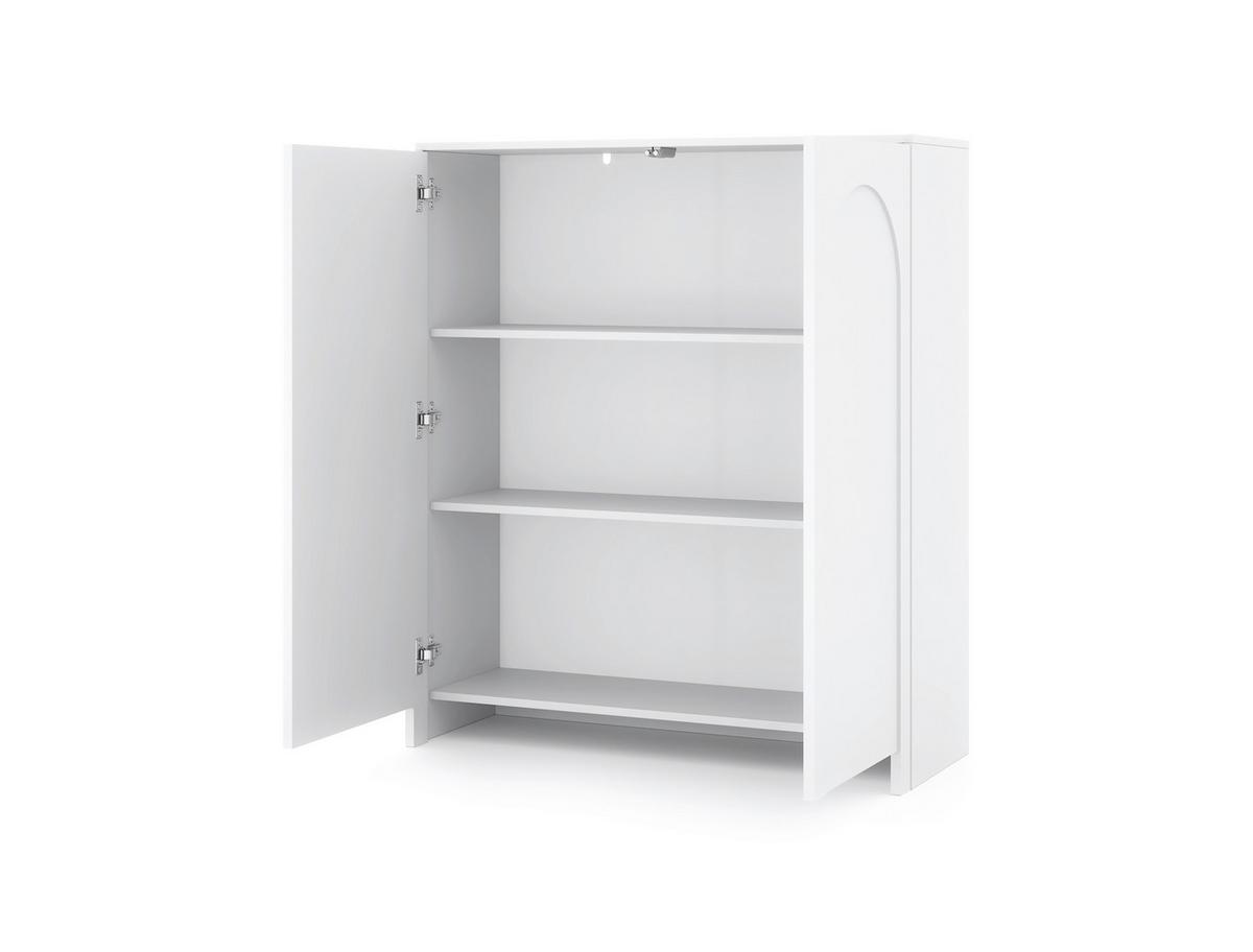 Biela komoda, bezúchytkové otváranie, š: 100cm - biela, Design, kompozitné drevo (100/117/35cm)