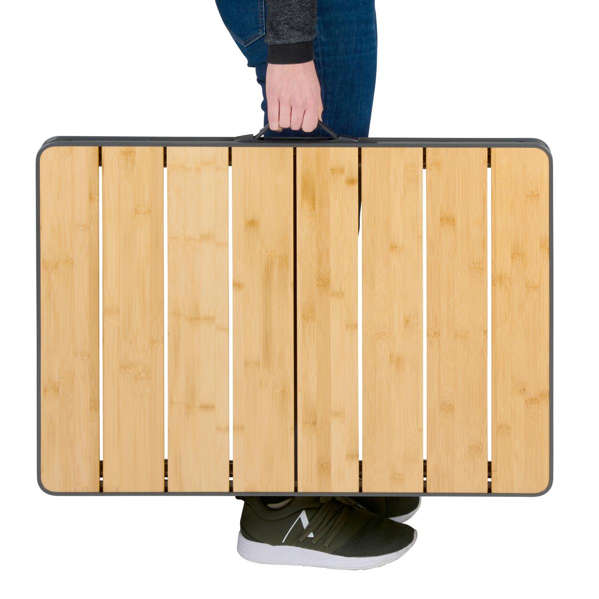 Klapptisch Braun/Schwarz max. Belastbarkeit 50 kg - Schwarz/Braun, Basics, Holz/Metall (56,5/4/75cm)