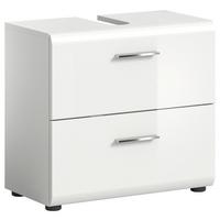 Waschbeckenunterschrank Ice B: 60 cm Weiß Hochglanz - Weiß Hochglanz/Weiß, MODERN, Holzwerkstoff (60/54/32cm) - MID.YOU