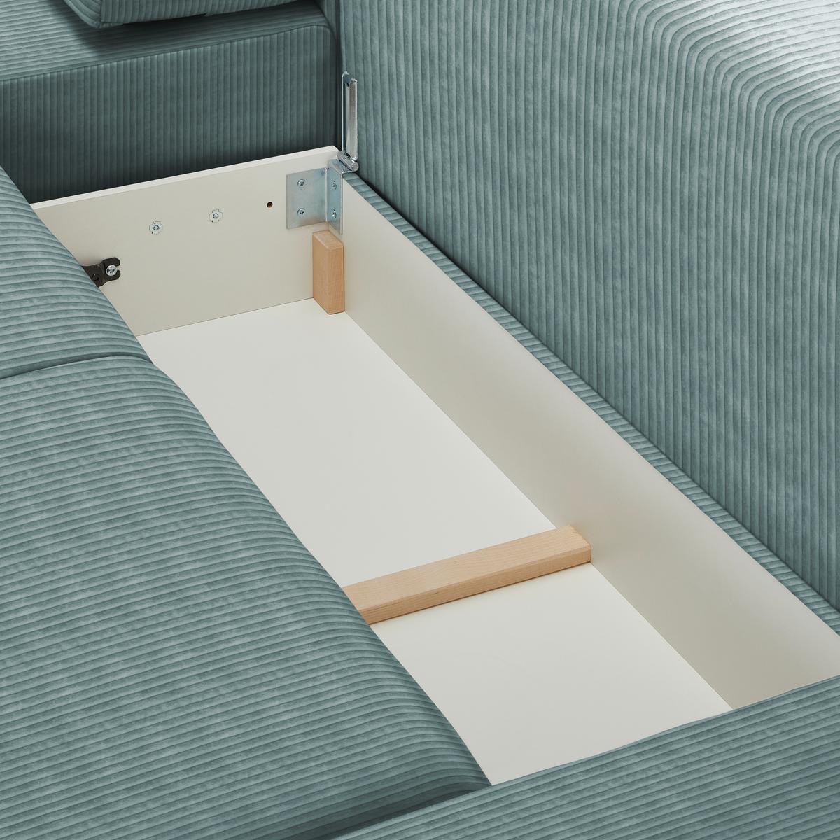 Wohnlandschaft Vouge Mintgrün U: 283x371x208 cm - Buchefarben/Schwarz, KONVENTIONELL, Textil (283/371/208cm) - Livetastic