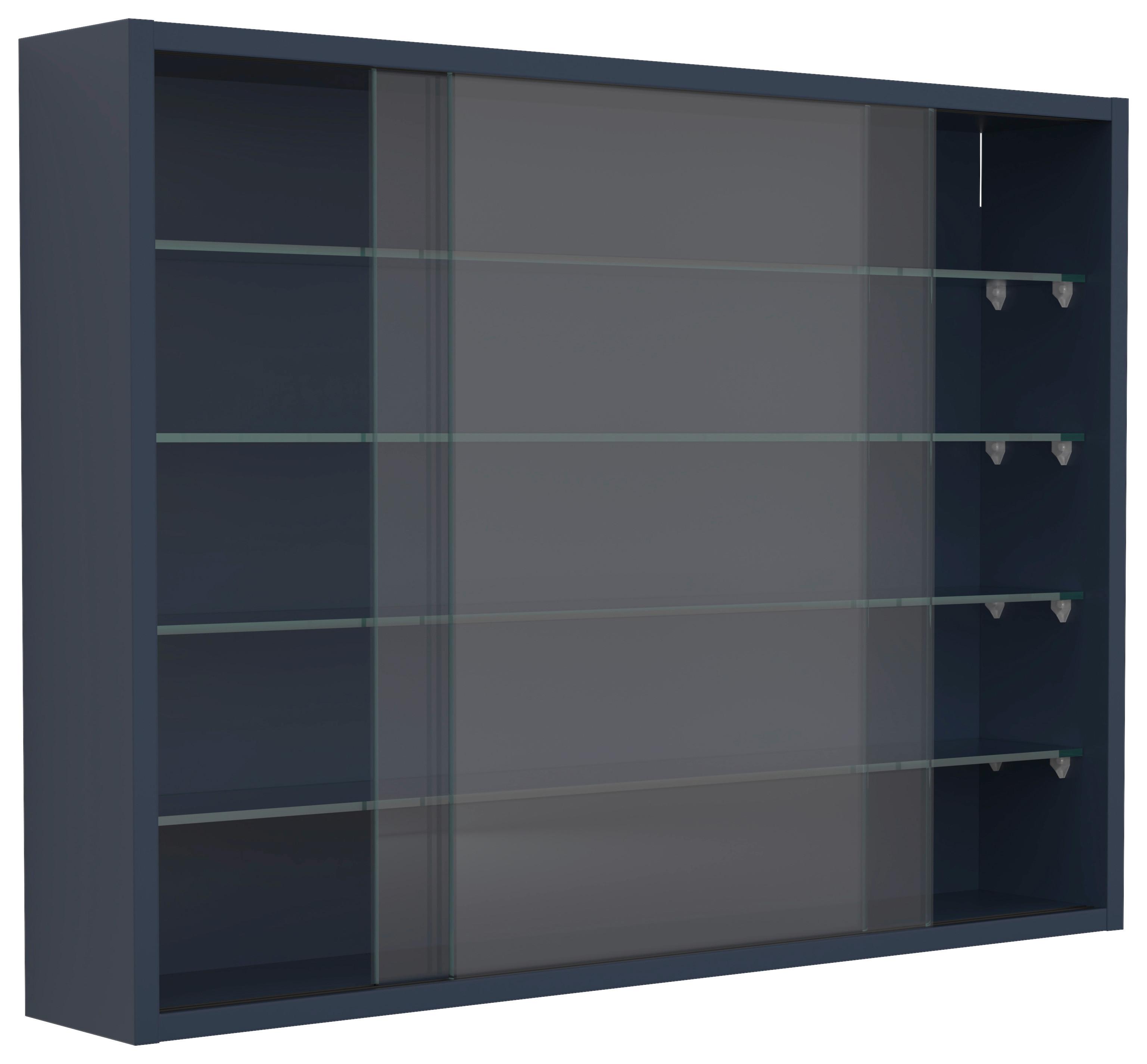 Hängevitrine Drivalo Anthrazit B: 75 cm - Transparent/Anthrazit, Design, Glas/Holzwerkstoff (75/55/12cm) - MID.YOU