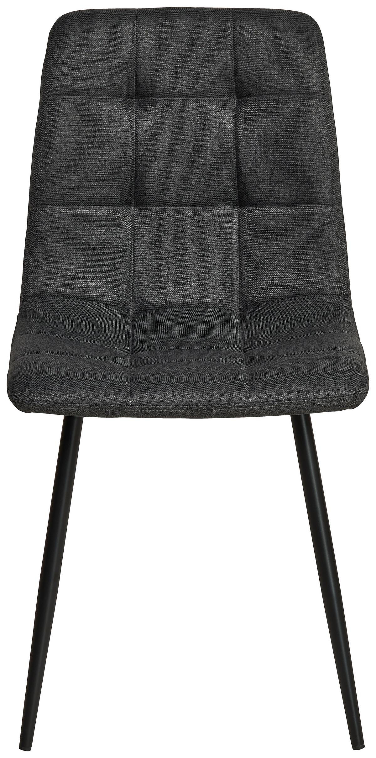 Vierfußstuhl Empoli Leinenoptik Grau, B: 44,5 Cm - Schwarz/Grau, KONVENTIONELL, Holz/Textil (44,5/86/54,5cm) - Livetastic