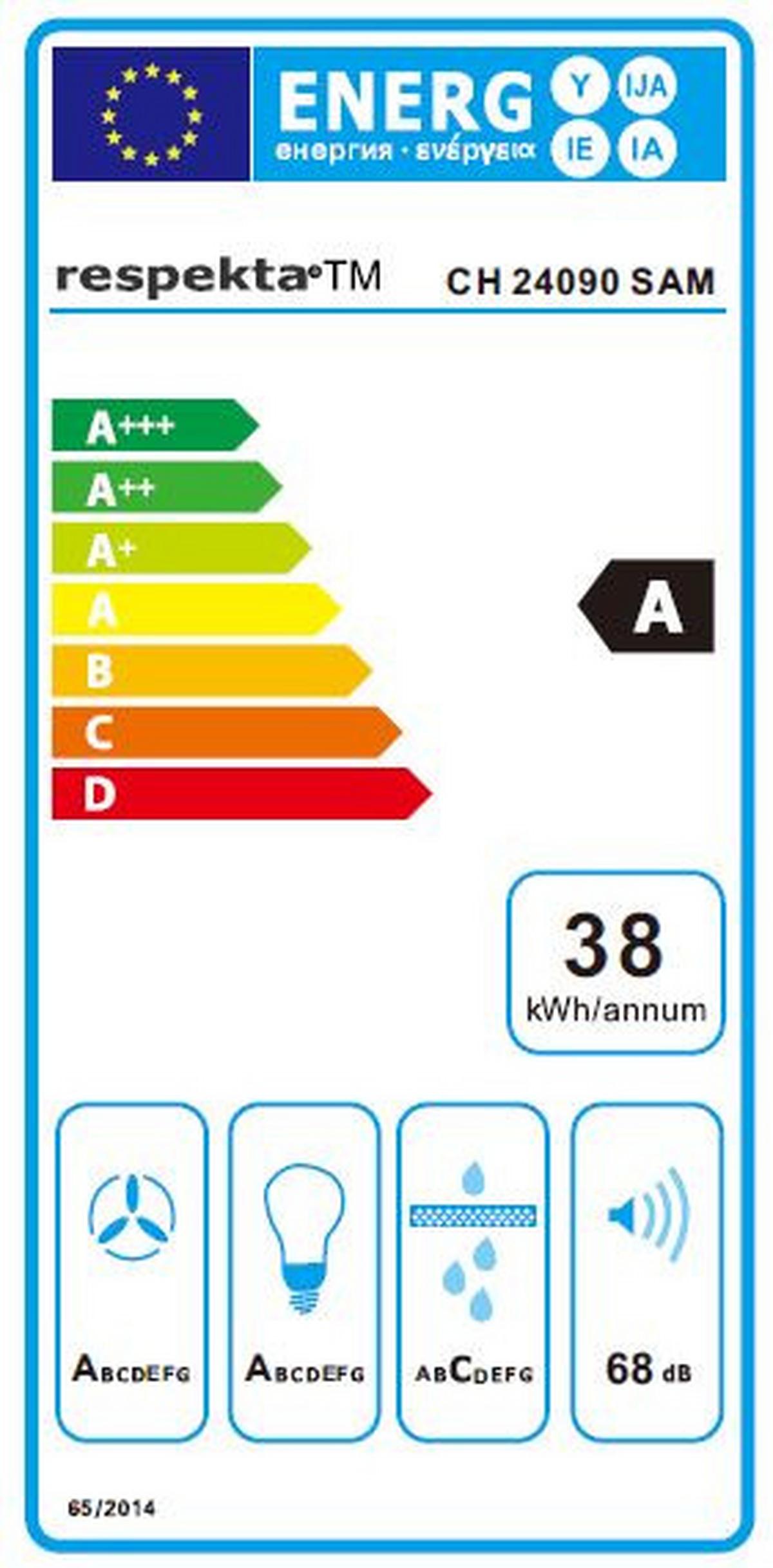 Dunstabzugshaube Respekta BxH: 89,5x74,5 cm - Schwarz, Trend, Glas/Metall (89,5/74,2-109,2/38,5cm) - Respekta
