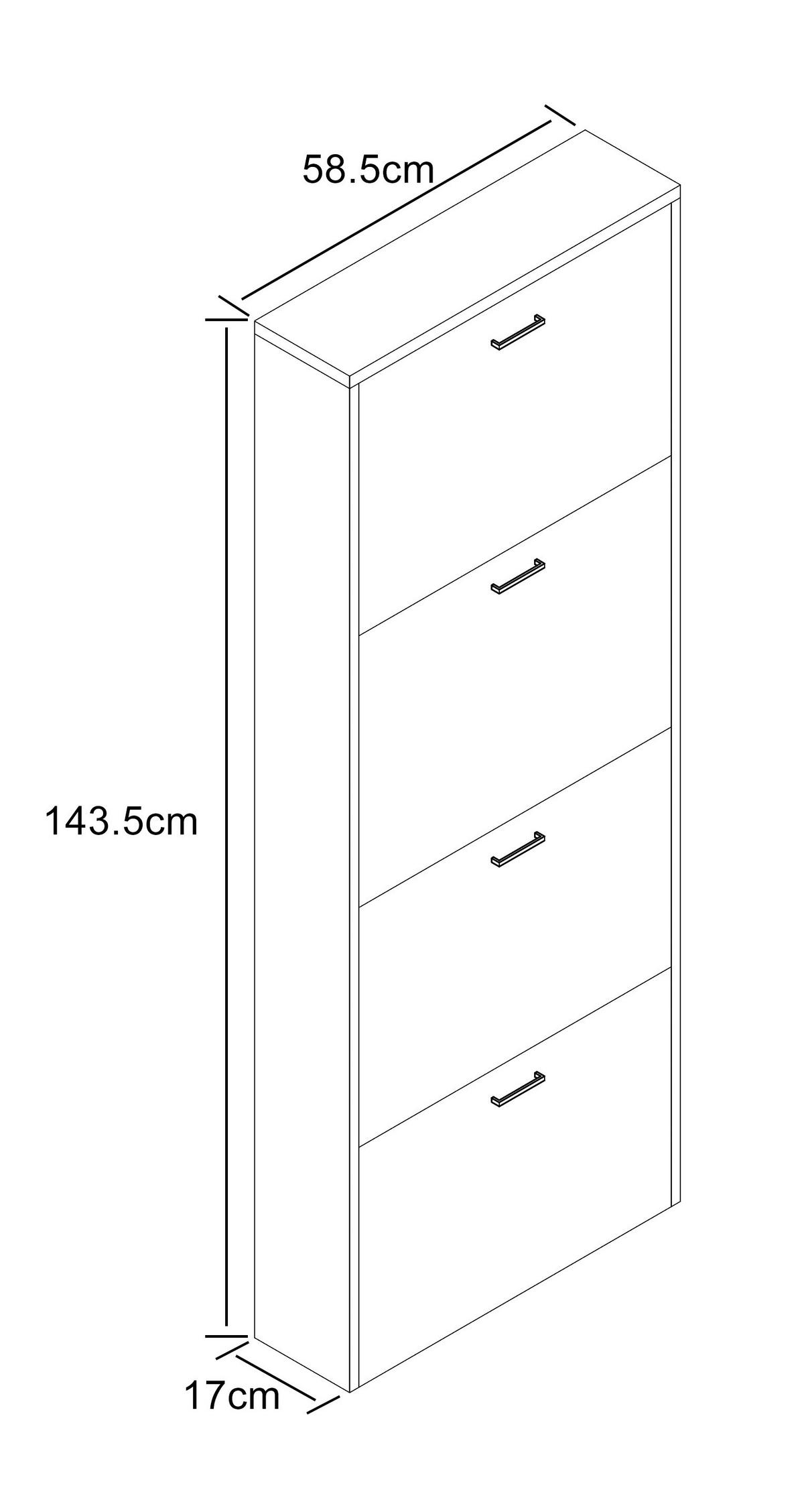 Schuhschrank Sulos Weiß B: 59 cm - Weiß, Design, Holzwerkstoff (59/144/17cm) - MID.YOU