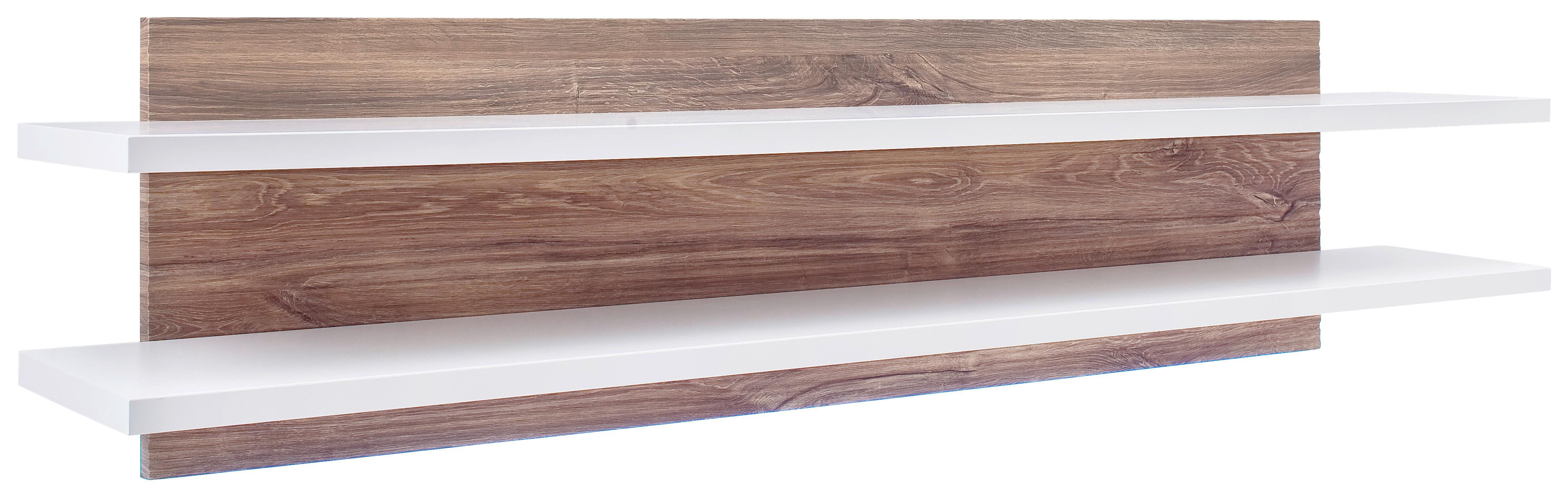 Wandboard Luzern B: 150 cm Weiß/Eichefarben - Eichefarben/Weiß, Design, Holzwerkstoff (150/35/26cm) - Livetastic