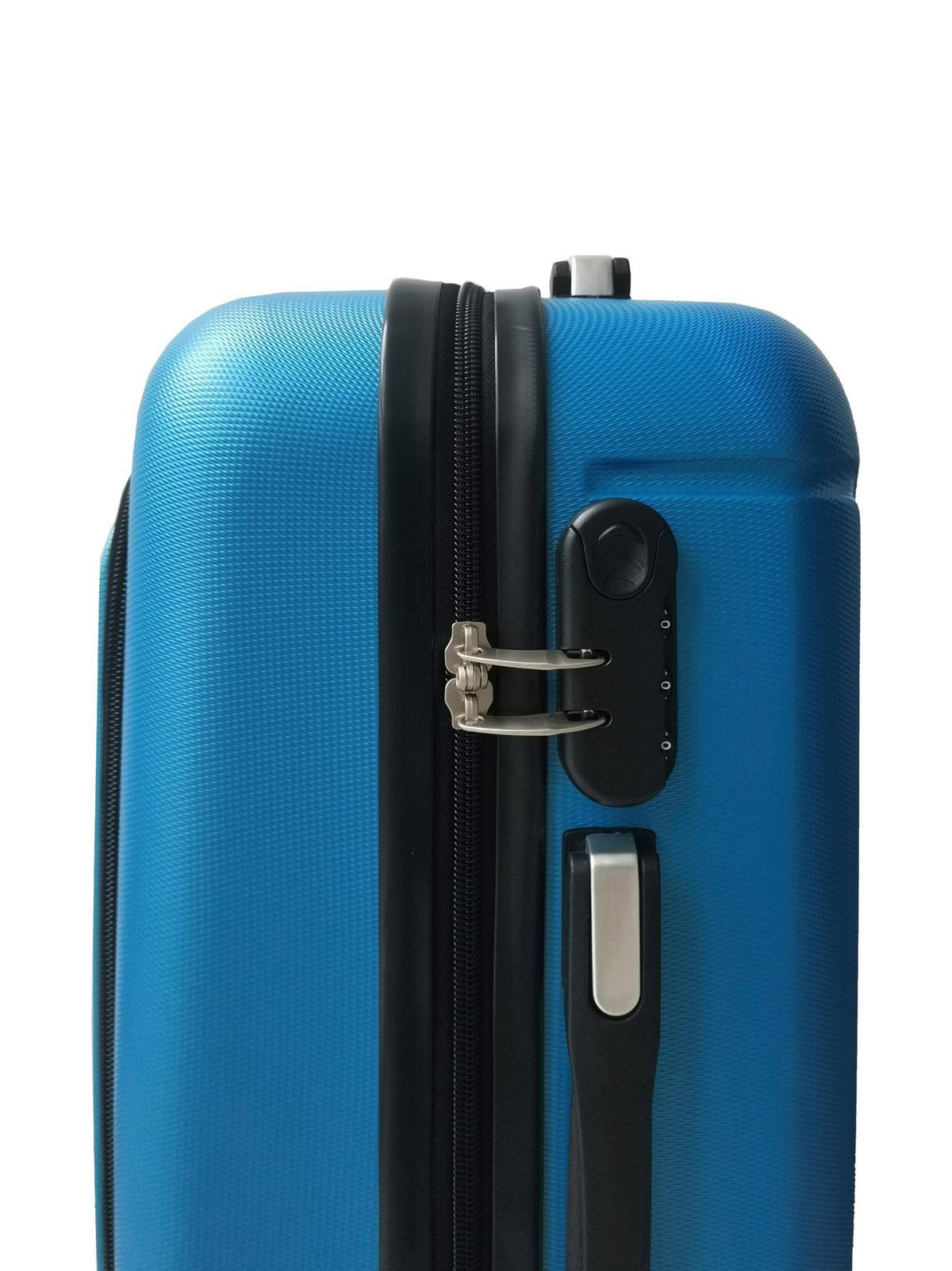 Reisekoffer Set 3-tlg Verona 4 Rollen Hartschale - Blau, Design, Kunststoff/Textil - Luca Bessoni