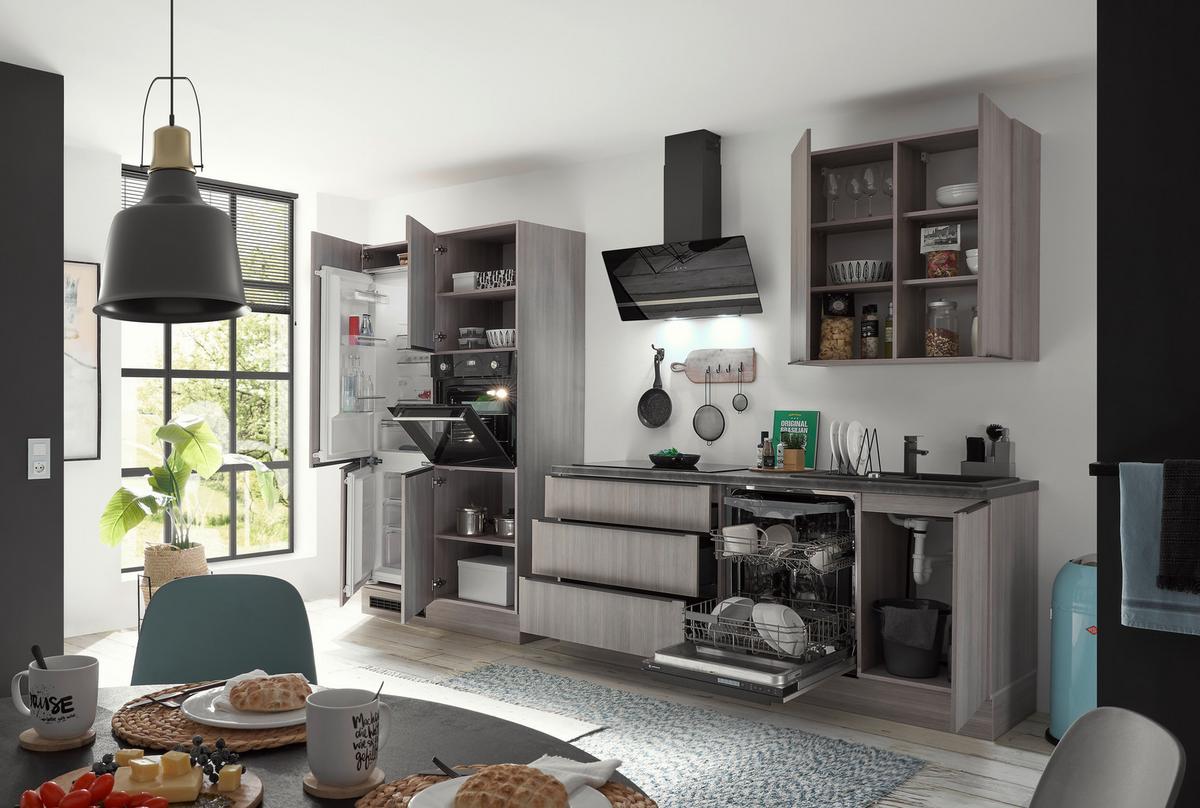 Küchenblock Landzeit Pinienfarben B: 320 Cm - Anthrazit/Pinienfarben, Design, Holzwerkstoff (320cm) - MID.YOU