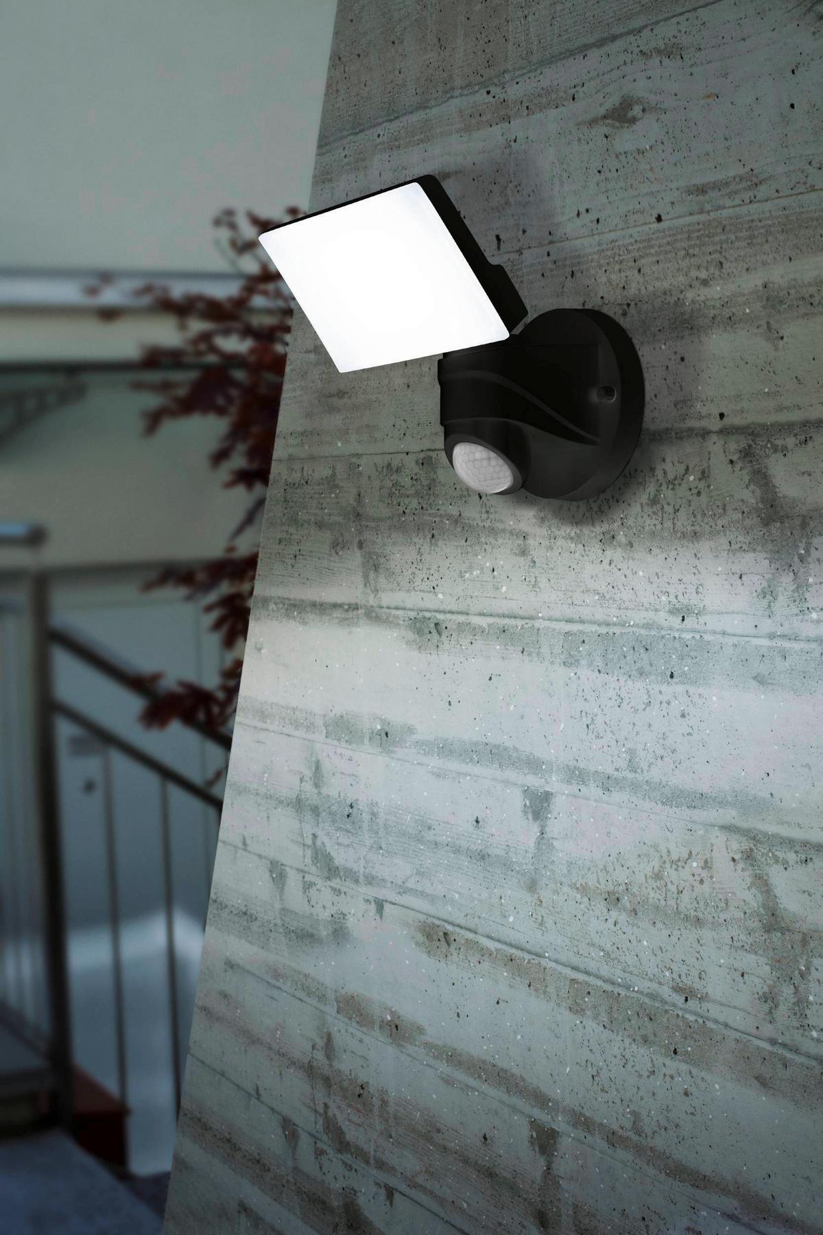 LED-Außenleuchte mit Bewegungsmelder Pagino 13w - Schwarz, Basics, Kunststoff (26/18/16cm) - Eglo