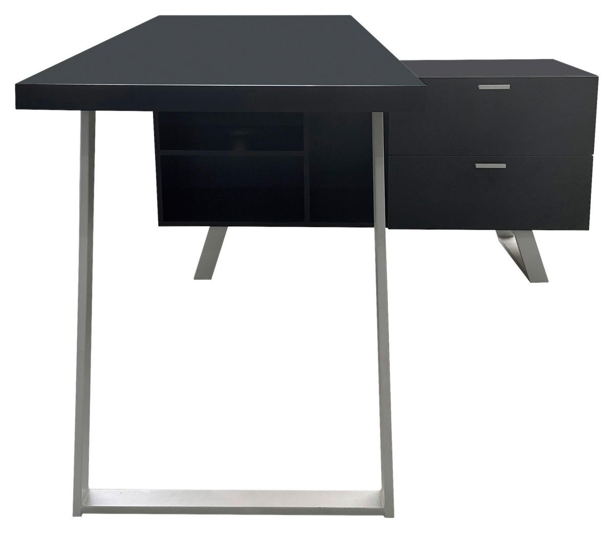 Eckschreibtisch M. Stauraum B: 150 Cm H: 75 Cm Corinna - Weiß/Grau, MODERN, Holzwerkstoff/Metall (150/60/75cm) - MID.YOU