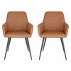 Armlehnstuhl-Set Harbo Cognac B: 57 cm - Cognac/Schwarz, MODERN, Textil/Metall (57/87/65cm) - MID.YOU