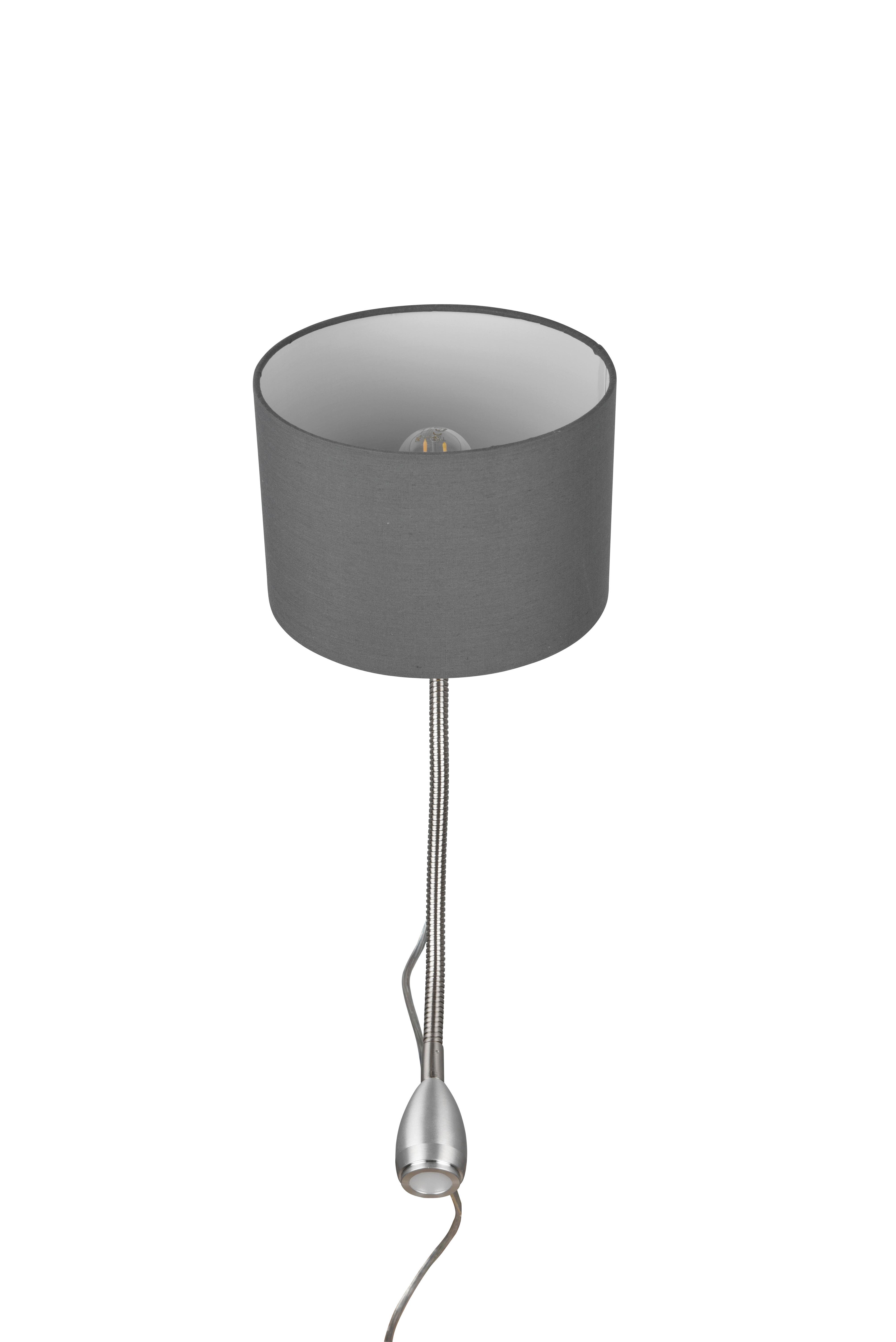 LED-Wandleuchte 2-Flammig Flexarm, Getrennt Schaltbar - Grau/Nickelfarben, Design, Textil/Metall (20/23cm) - Trio Leuchten