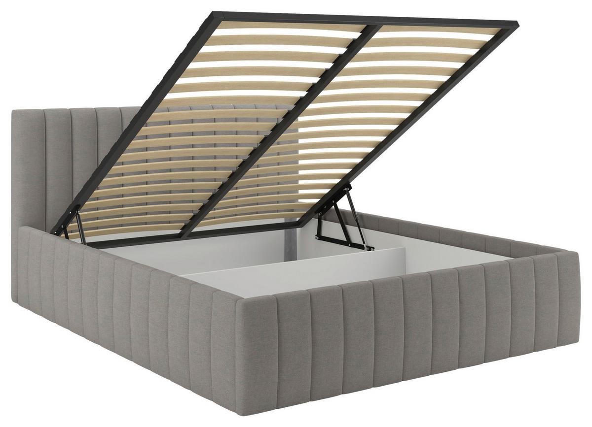 Čalúnená posteľ ORINOCO PL: 180/200 cm, tmavosivá - tmavosivá, Modern, kov/drevo (180/200cm) - Mömax