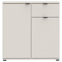 Komoda Ganymede, piesková, š: 80cm - čierna/piesková, Modern, kov/kompozitné drevo (80,1/82,3/34,1cm)