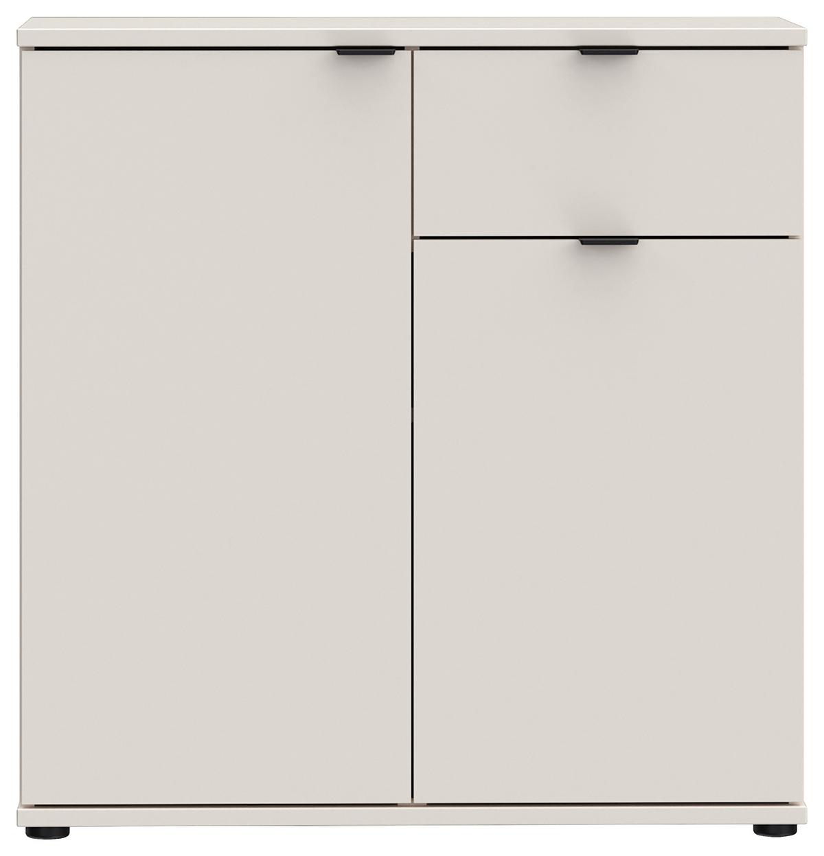 Komoda Ganymede, piesková, š: 80cm - čierna/piesková, Modern, kov/kompozitné drevo (80,1/82,3/34,1cm)