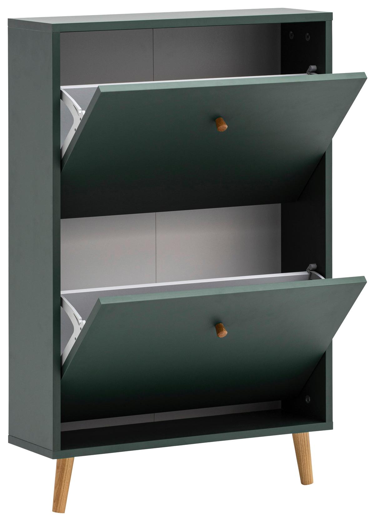 Schuhkipper Bjarne, Waldgrün B: 59,8 Cm - Waldgrün, Design, Holzwerkstoff (59,8/92,2/19,55cm) - MID.YOU