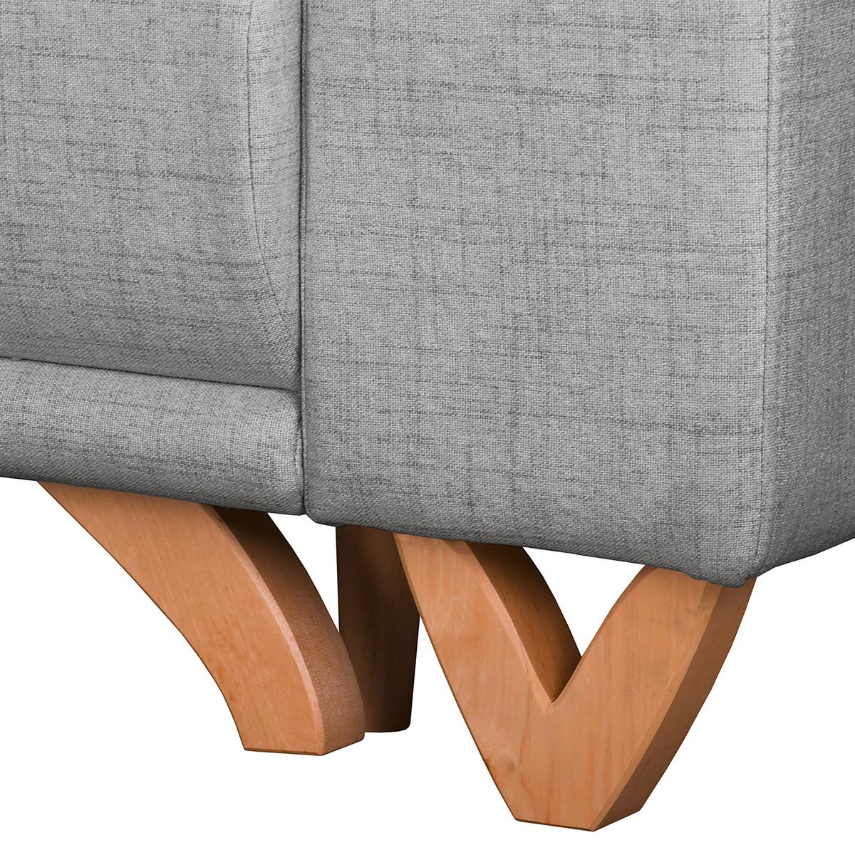 Ecksofa Bella Grau S: 257x174 cm - Wengefarben/Grau, Design, Textil (257/174cm) - Livetastic