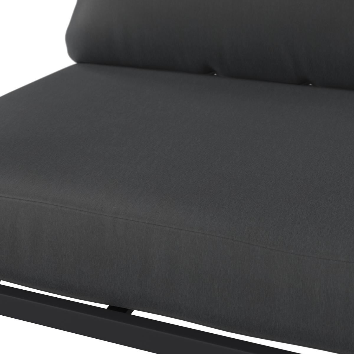 Loungegarnitur Cadiz - Dunkelgrau/Schwarz, MODERN, Glas/Textil - Beldano