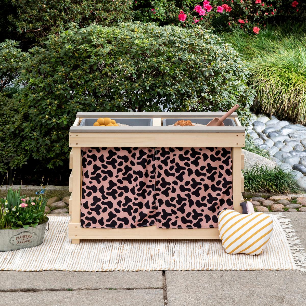 Sand- und Wassertisch Holz, LxBxH: 80x40x55 cm - Birkefarben/Rosa, Basics, Holz (80/40/55cm) - MUDDY BUDDY