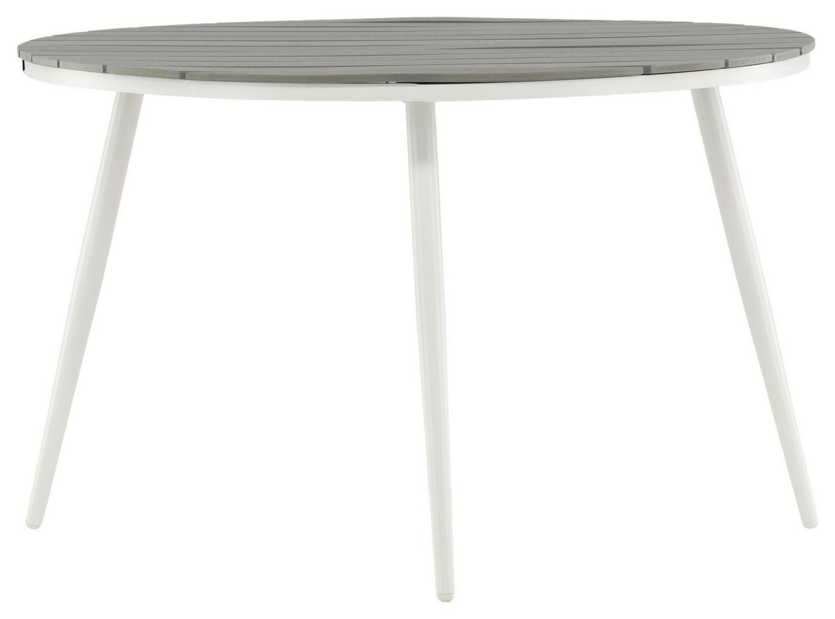 Gartentisch Break - Weiß/Grau, KONVENTIONELL, Kunststoff/Metall (120/120/74cm) - Gardenson