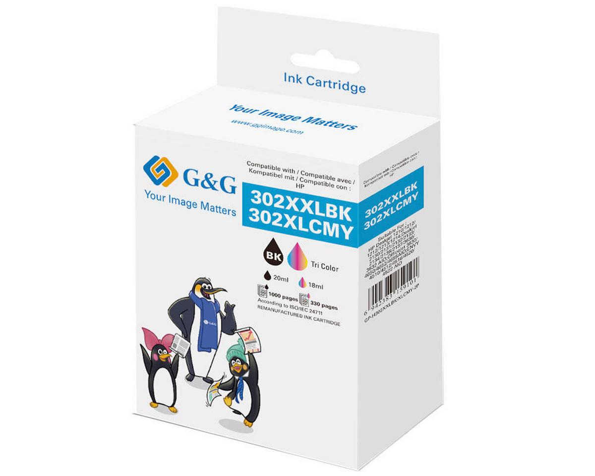 G&G XXL-Druckerpatrone-Multi pack, 1x Schwarz, 1x Color - Schwarz, Basics, Kunststoff