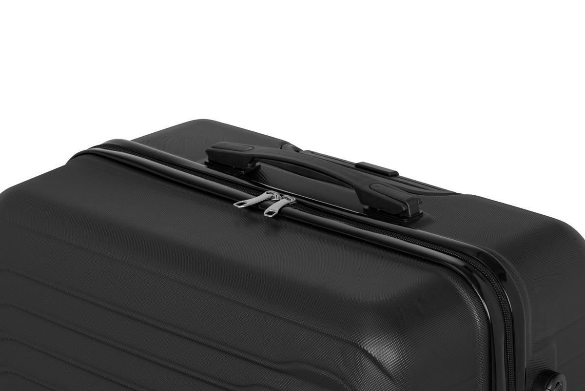 Reisekoffer Set 3-tlg Florenz 4 Rollen Hartschale - Schwarz, Basics, Kunststoff/Textil - Ondega