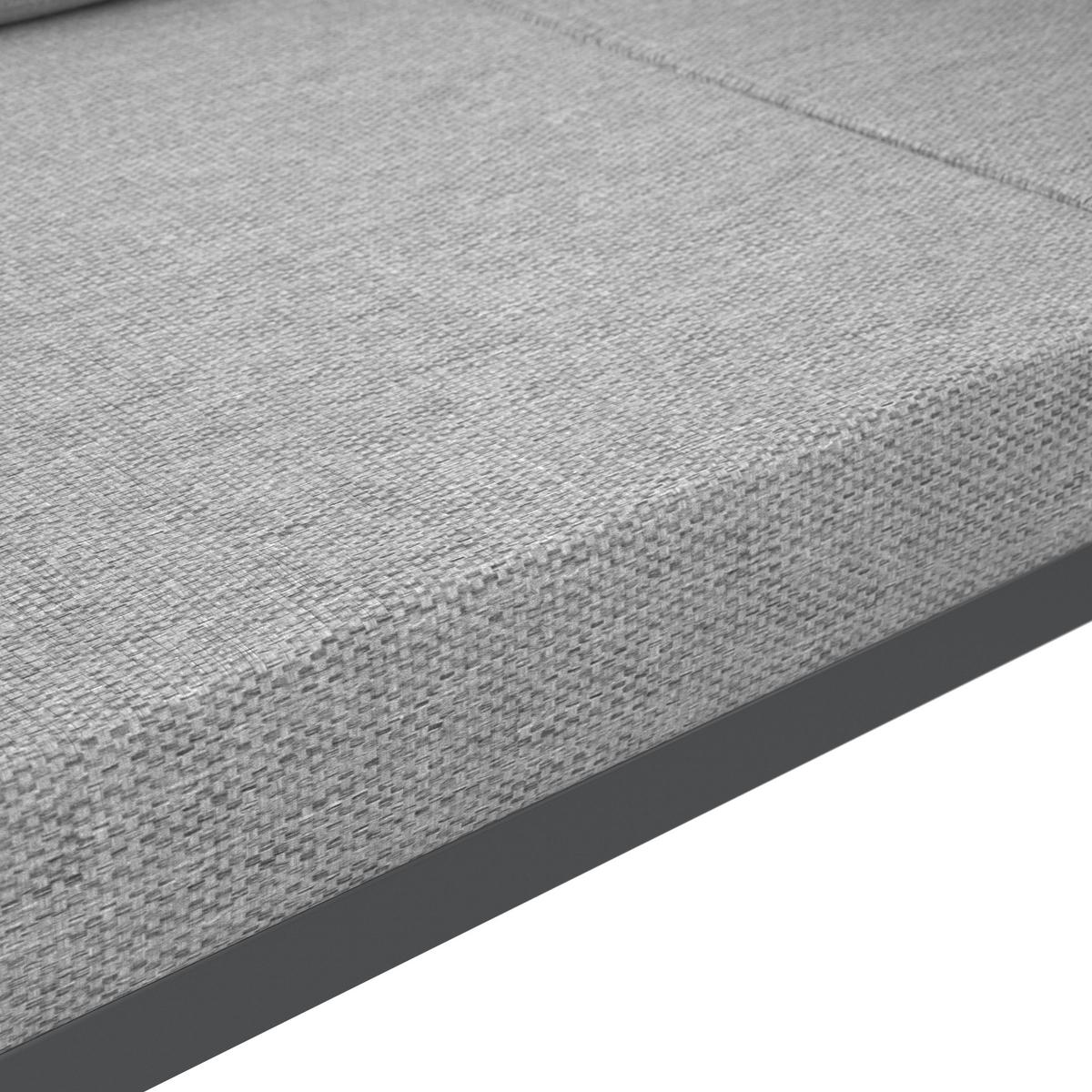 Terasová záhradní souprava MELINA - světle šedá/tmavě šedá, Moderní, kov/dřevo (272/79/84cm) - Bessagi Garden