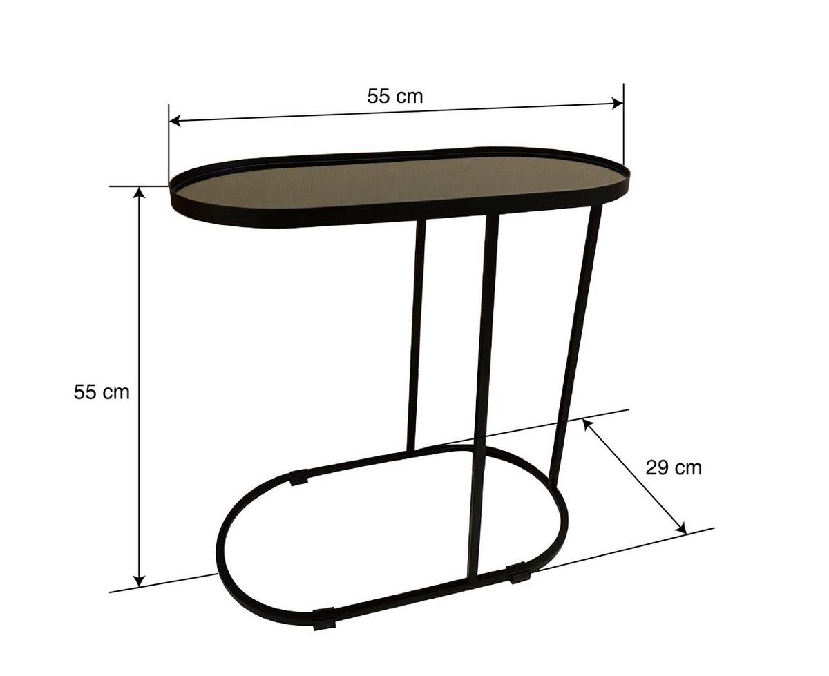 Odkládací stolek NOBILE černá - černá, Moderní, kov/sklo (55/29/55cm) - Premium Living