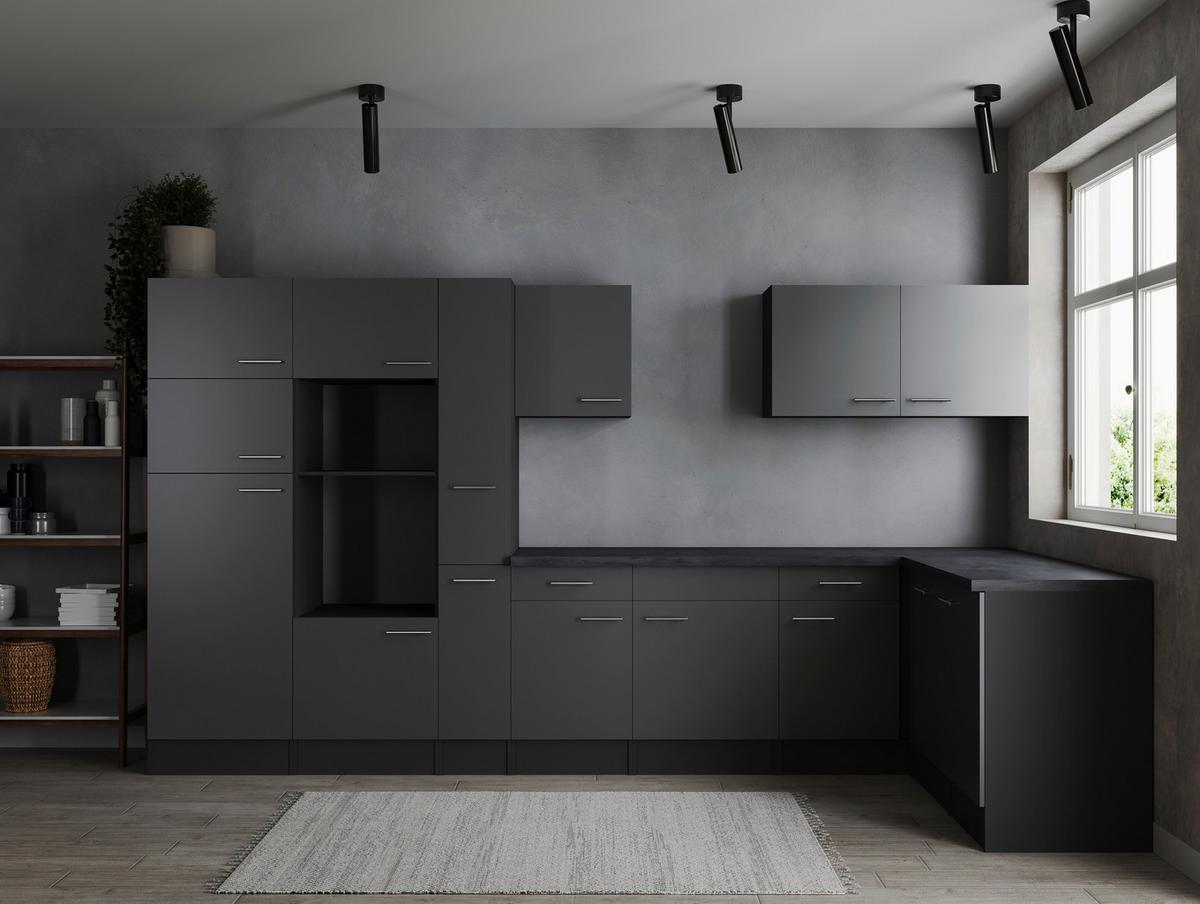 Eckküche Oliver Grau S: 370x172 Cm - Grau, Design, Holzwerkstoff (370/172cm) - Respekta