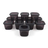 Vorratsdosenset 12-teilig Je 0,55l, Kunststoff Anthrazit - Klar/Anthrazit, Basics, Kunststoff (10/10/9.5cm) - P & B