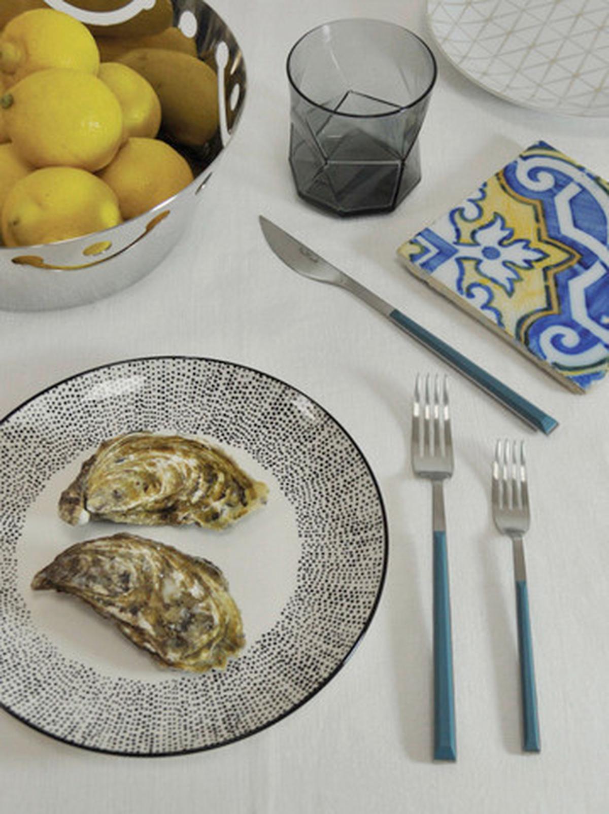 sada príborov SUSHI PRO - svetlomodrá/farba ušľachtilej ocele, Basics, kov/plast - Pintinox