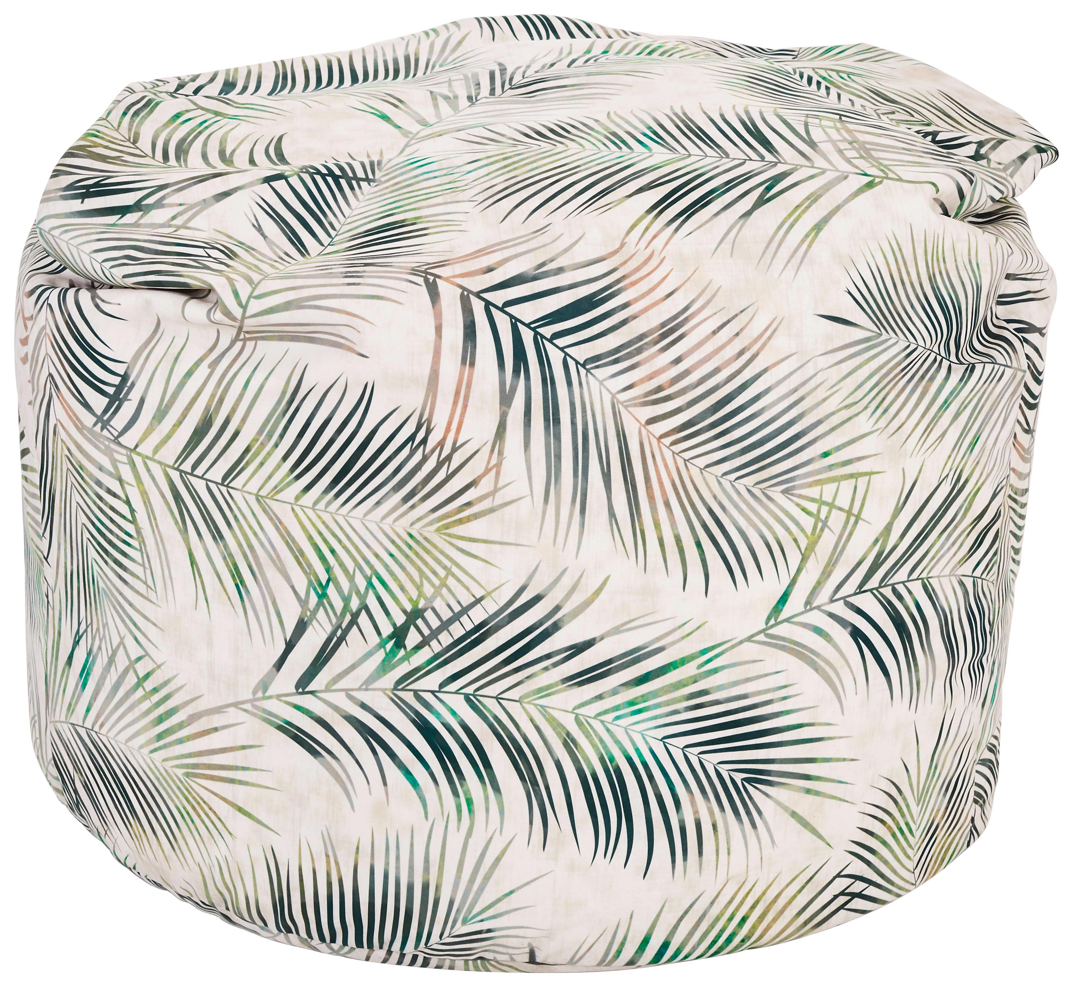 Sitzsack Jungle - Beige/Grün, LIFESTYLE, Textil (85/85/120cm) - Ombra