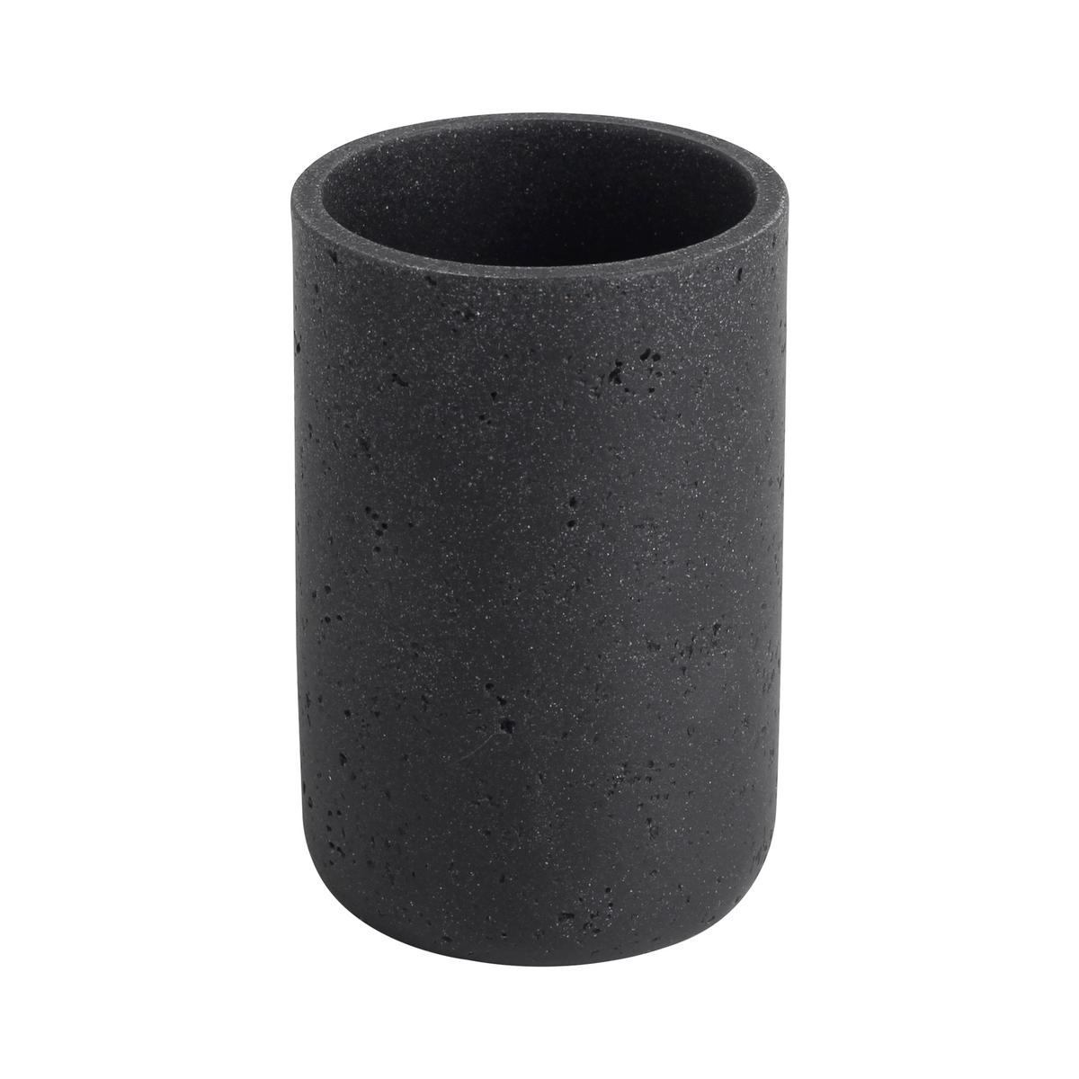 Pohár na zubné kefky LOKI - čierna, Modern, plast (7,6/11,5cm) - Mömax