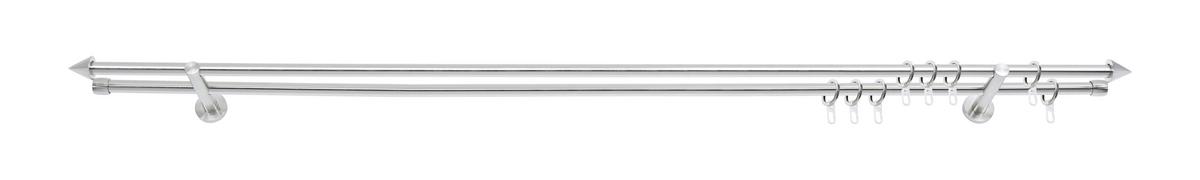 Rundstangengarnitur Brenda Edelstahlfarben L: 160 Cm - Edelstahlfarben, KONVENTIONELL, Metall (160cm) - Ondega