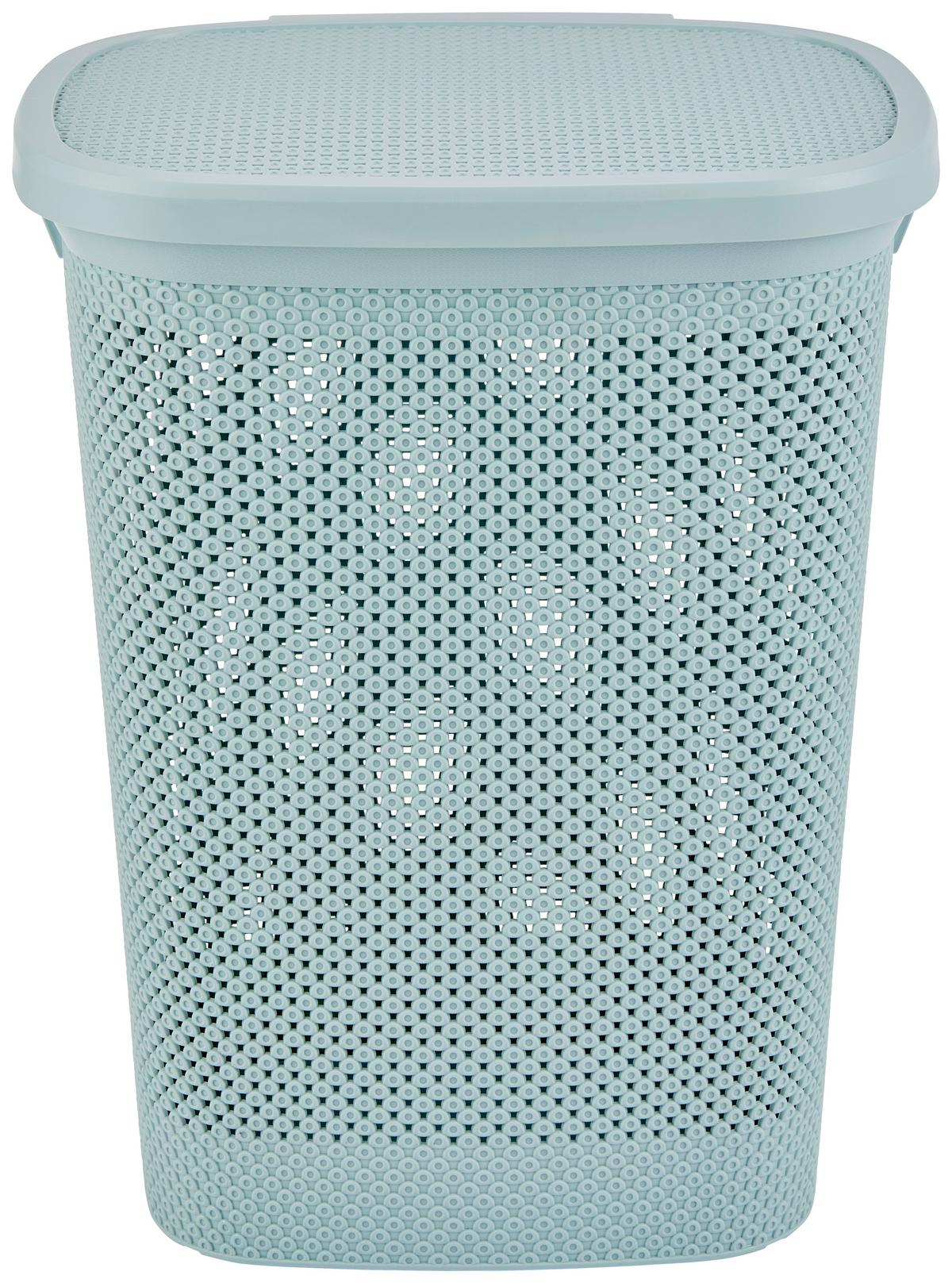 Wäschetonne mit Deckel Diamond Mintgrün, 45,9x59x37,2 cm - Grün, Basics, Kunststoff (45,9/59/37,2cm) - Luca Bessoni